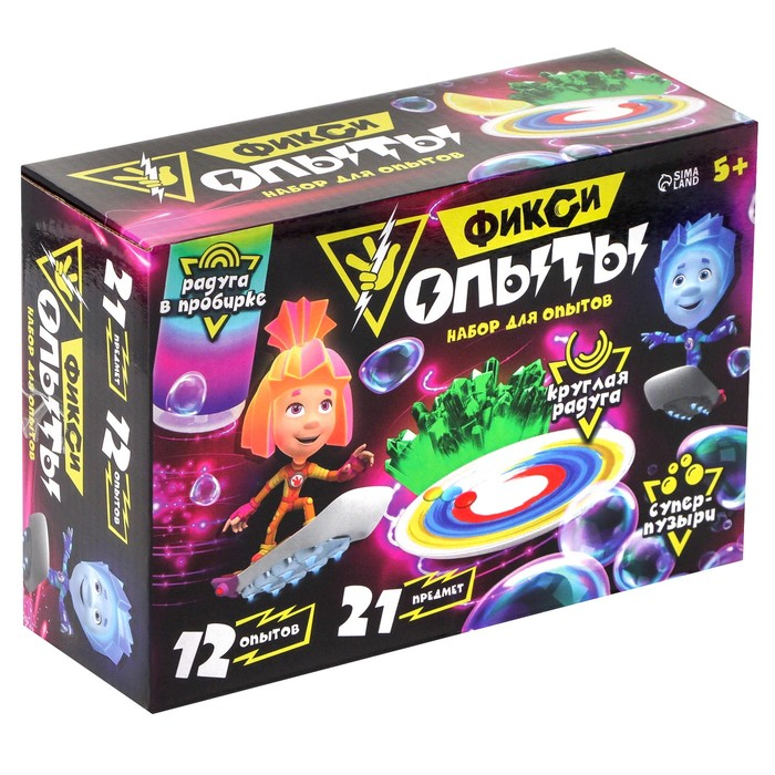Набор для опытов &laquo;Фиксиопыты. Большой набор&raquo;, 12 опытов, Фиксики, Симка и Нолик