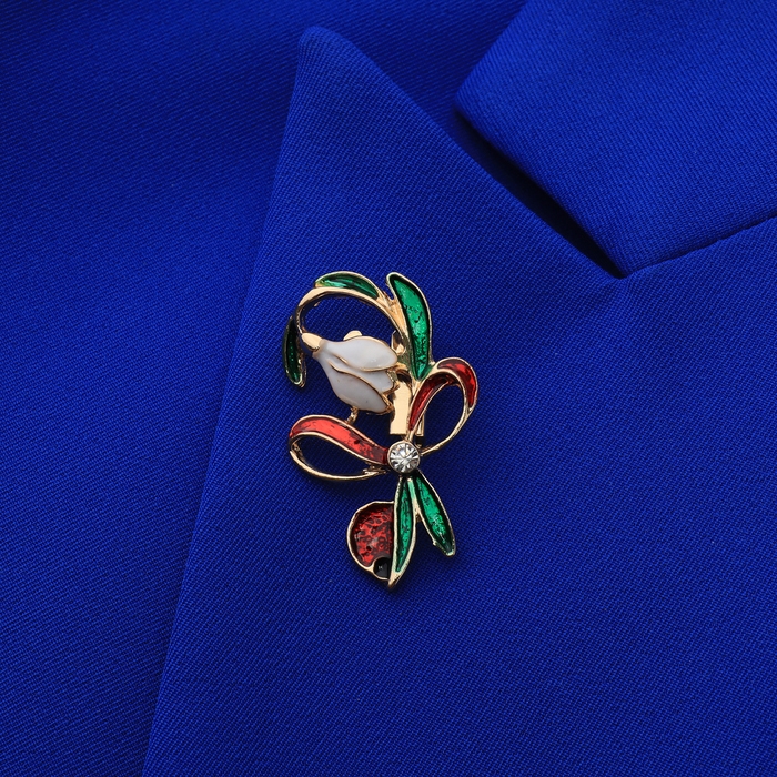 Брошь &laquo;Цветок&raquo; подснежник с бантиком, цвет МИКС (неделимая фасовка 12 шт., цена за шт.)