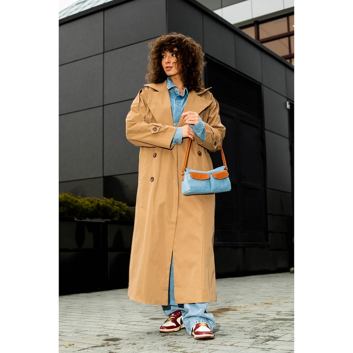 Сумка женская TEXTURA, средний размер, цвет голубой джинс