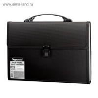 Портфель пластиковый А4, 332 х 245 х 35 мм, 13 отделений, текстура, пластиковый индекс, чёрный Портфель пластиковый А4, 332 х 245 х 35 мм, 13 отделений, текстура, пластиковый индекс, чёрный