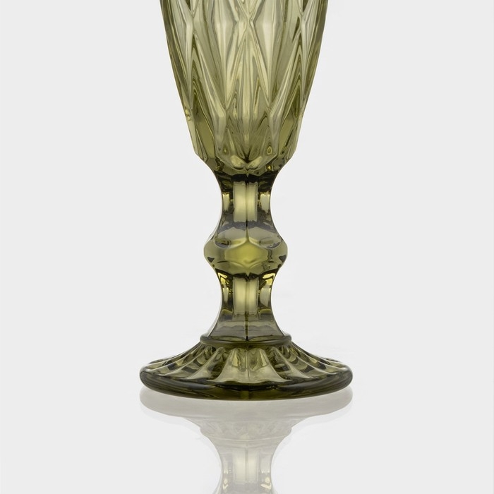 Бокал из стекла для шампанского Magistro &laquo;Круиз&raquo;, 160 мл, 7&times;20 см, цвет зелёный