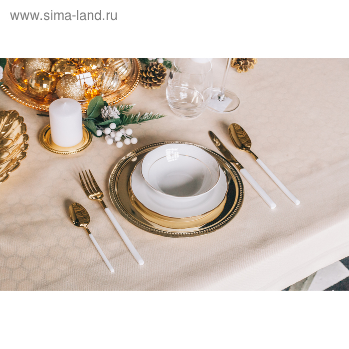 Столовые приборы из нержавеющей стали Magistro &laquo;Версаль&raquo;, 4 предмета, цвет ручек белый