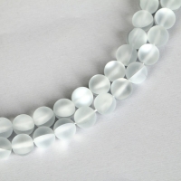 Бусины из натурального камня &laquo;Кошачий глаз&raquo;, набор 46 шт., размер 1 шт. &mdash; 8 мм, матовый серо-белый