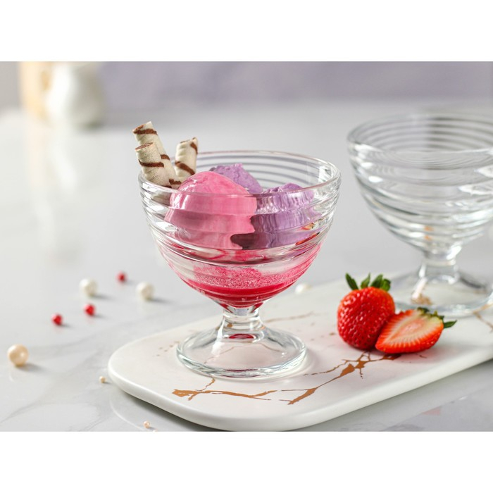 Набор стеклянных креманок для мороженого &laquo;Свирл&raquo;, 300 мл, 3 шт