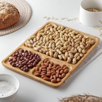 Менажница Доляна Striata, 3 секции, 32&times;23,5&times;1,2 см, бамбук