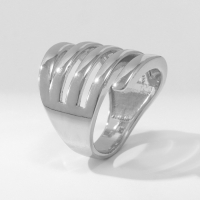 Кольцо металл &laquo;Тренд&raquo; пять линий, цвет серебро, размер 17