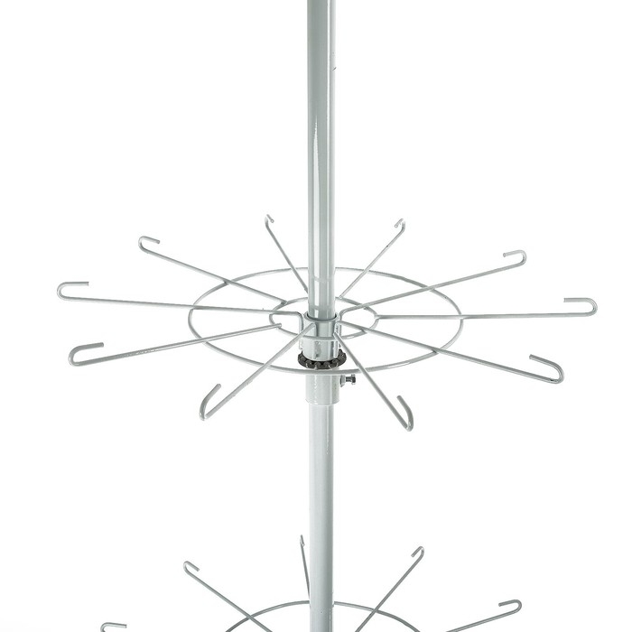 Вертушка на колёсах, 5 ярусов по 10 крючков, 50&times;50&times;190, цвет белый