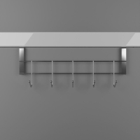 Вешалка на дверцу толщиной 2 см, Доляна &laquo;Блеск&raquo;, 5 крючков, 24,5&times;10&times;6 см, цвет хром