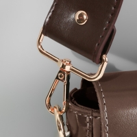 Ручка для сумки, с карабинами, 100 &plusmn; 1 см &times; 4 см, цвет коричневый