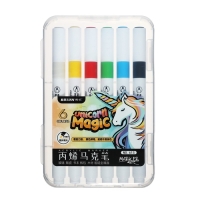 Набор маркеров акриловых 6 цветов, круглый наконечник, для любой поверхности Набор маркеров акриловых 6 цветов, круглый наконечник, для любой поверхности