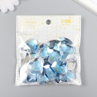 Декор для творчества пластик "Стразы сердце. Светло-голубой" набор 30 шт 2,5х2,5 см