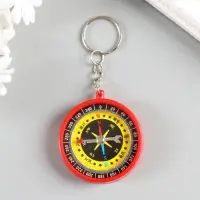 Брелок для ключей на кольце &laquo;Круглый&raquo;, с компасом, пластик, 4.5&times;4.5&times;1 см, МИКС