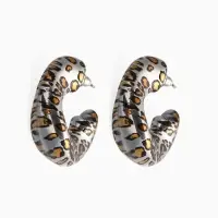 Набор серьги "Леопард" кольцо, цветной в серебре