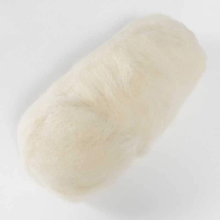 Шерсть для валяния Шерсть для валяния "Кардочес" 100% полутонкая шерсть 100гр (001 суровый)