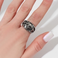 Кольцо «Перстень» череп и когти, цвет чернёное серебро, 18 размер Кольцо «Перстень» череп и когти, цвет чернёное серебро, 18 размер