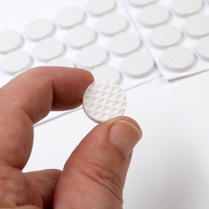 Накладка мебельная круглая ТУНДРА, D=18 мм, 32 шт., полимерная, белая