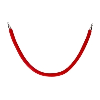 Канат бархатный, оградительный, Calligrata, серебряный наконечник - 1.5м, красный