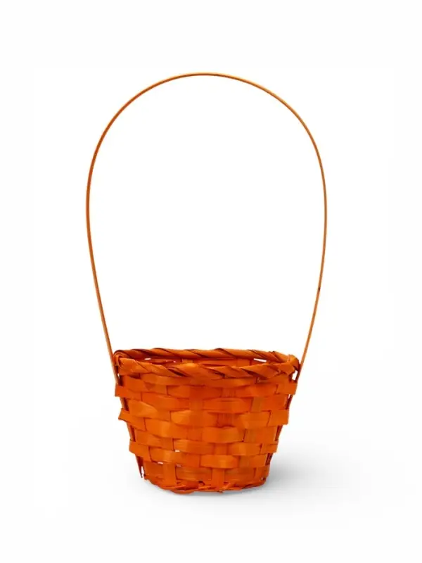 Корзина плетеная 13 х 13 х 9,5 см, ручка h=21 см, оранжевый