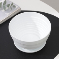 Горшок для цветов с поддоном &laquo;Алиса&raquo;, 0,5 л, цвет белый