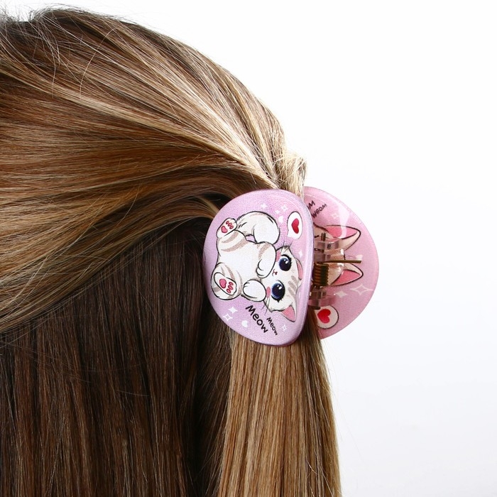 Краб для волос , заколки &laquo;Самой милой&raquo;, цвет розовый, 5 x 5 x 3,5 см