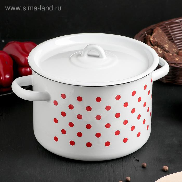 Кастрюля эмалированная, 4,5 л, рисунок МИКС, цвет белый