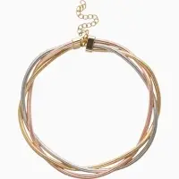 Чокер &laquo;Многослойный&raquo; крупный металлический, разноцветный