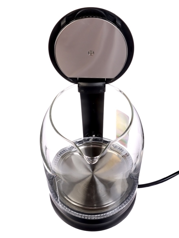 Чайник электрический Happy panda HP-2709SPBK, стекло, 1.8 л, 1800 Вт, чёрный