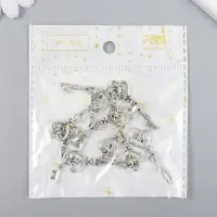 Металлический элемент, декоративная подвеска &laquo;Арт Узор. Ключик-сердечко&raquo;, 4&times;1.3&times;0.5 см