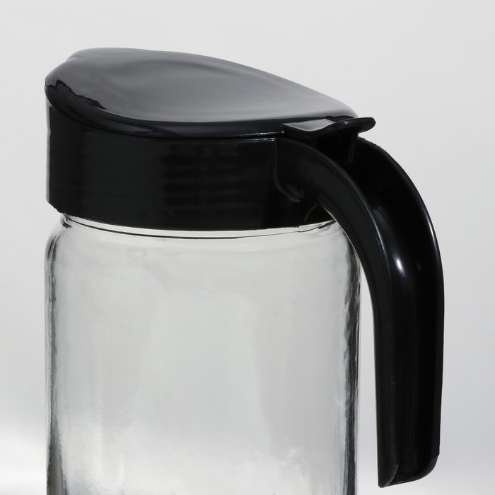 Кувшин &laquo;Амфора&raquo;, стеклянный, 1.5 л, с черной крышкой