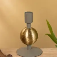 Подсвечник на 1 свечу текстурный "Графитовый" с 1 сферой 7,5х7,5х11,5 см