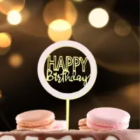 Топпер для торта &laquo;С днём рождения&raquo;, золотой