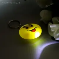 Фонарик свет на кольце "Смайлик-рожица" светит МИКС 1х4х4 см
