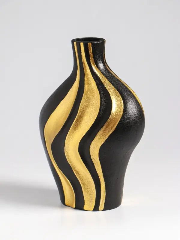 Ваза настольная керамика "Оделис" 19,5х15 см, чёрный