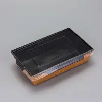 Контейнер с плоской крышкой, черный, 0,8 л, 19 х 13 х 5,5 см