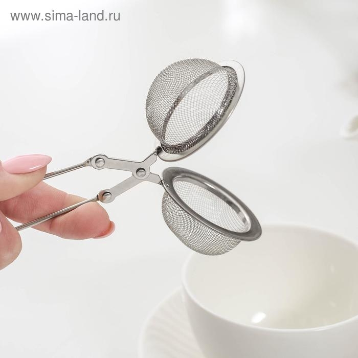 Ситечко для чая Доляна &laquo;Лаванда&raquo;, 15,5&times;4,5 см, цвет серебристый