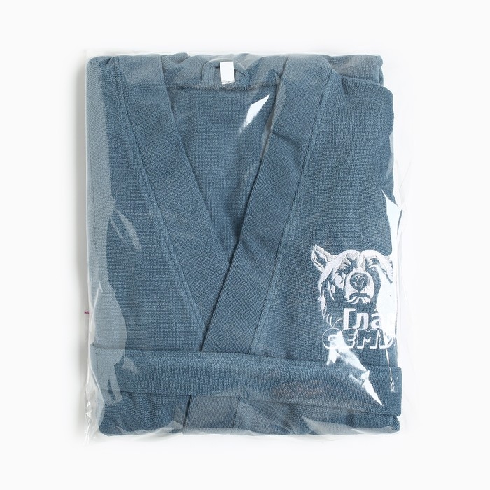 Халат махровый мужской Халат махровый мужской"Глава семьи" размер 52-54, морская волна