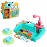 Игровой модуль кухни &laquo;Раковина-Динозаврик&raquo;, с набором продуктов МИКС, вода циркулирует