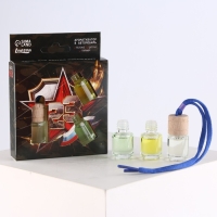 Ароматизатор в автомобиль на 23 Февраля (3 шт) &laquo;Тому, кто всегда побеждает&raquo;, аромат: яблоко, цитрус, парфюм