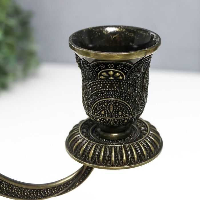 Подсвечник металл на 3 свечи "Раджа" бронза 22,5х8х24 см