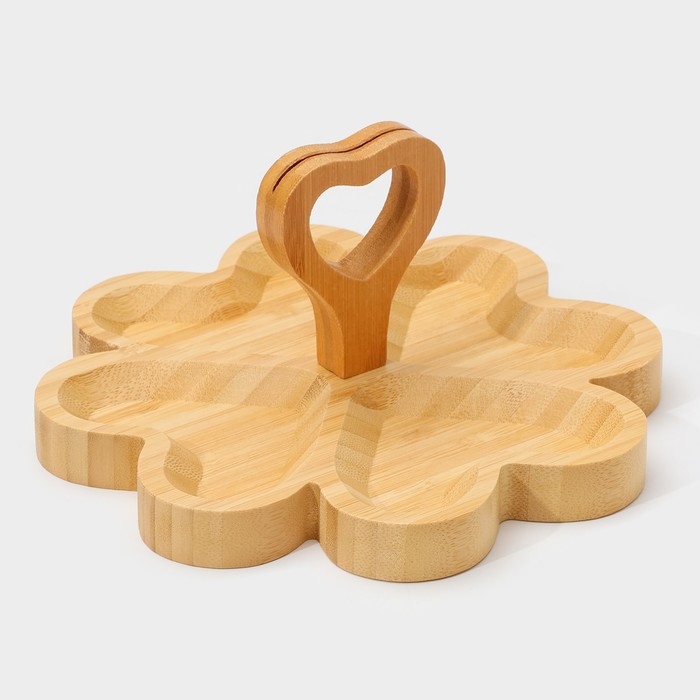 Менажница Доляна &laquo;Цветок&raquo;, 19,5&times;19,5 см, бамбук