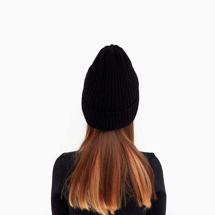 Шапка детская MINAKU с отворотом р-р 52-56, цв.чёрный Шапка детская MINAKU с отворотом р-р 52-56, цв.чёрный