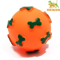 Игрушка пищащая "Мяч Косточки" для собак, 5,5 см, оранжевая Игрушка пищащая "Мяч Косточки" для собак, 5,5 см, оранжевая