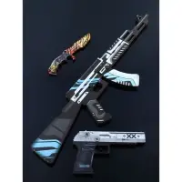 Набор сувенирное оружие &laquo;Геометрия&raquo;, автомат, пистолет, нож охотничий, 3 шт