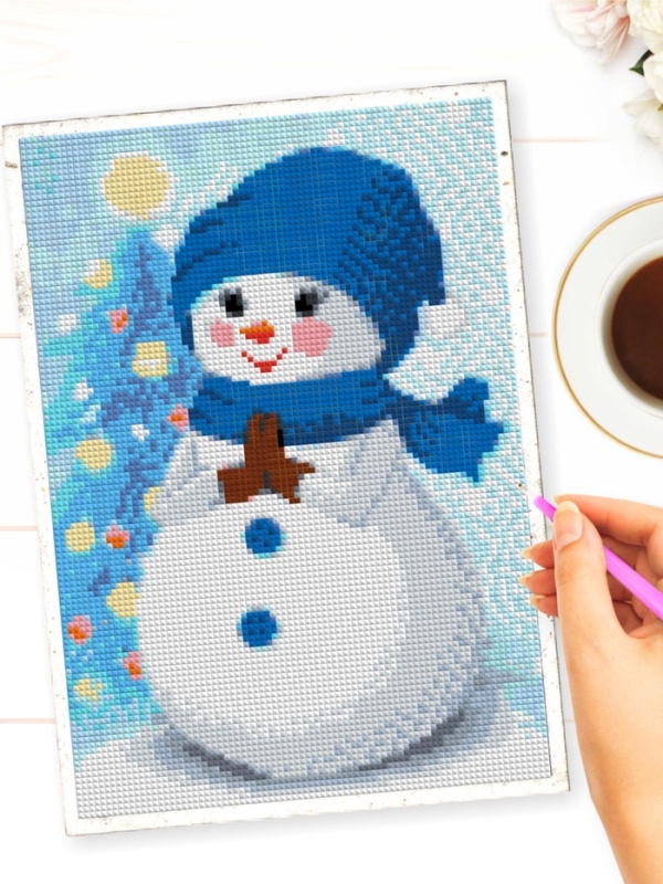 Алмазная мозаика &laquo;Снеговичок&raquo;, 29,5 &times; 20,5 см, 20 цветов