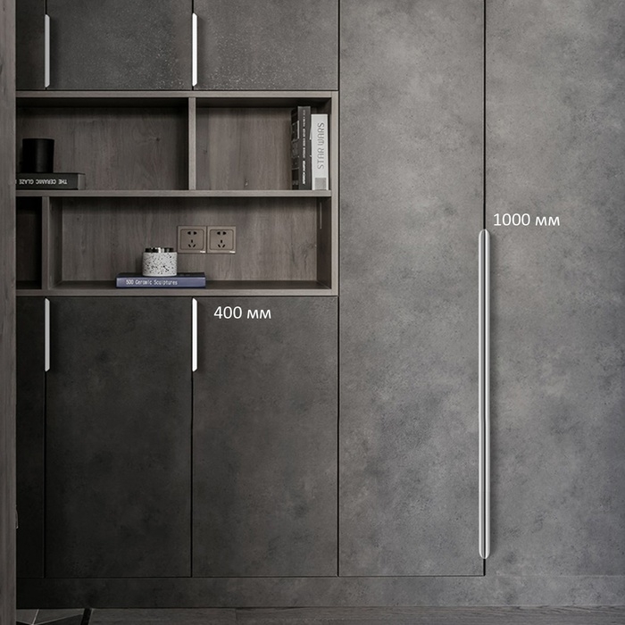 Ручка торцевая CAPPIO RT002CP, L=400 мм, м/о 256 мм, цвет матовый хром, 4 шт.