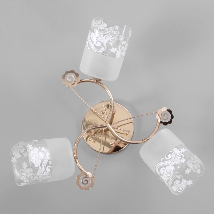 Люстра потолочная Люстра потолочная "Натали" 3х40Вт Е27 Цвет: Золото