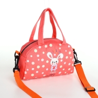 Сумка детская для девочки на молнии, регулируемый ремень, цвет коралловый
