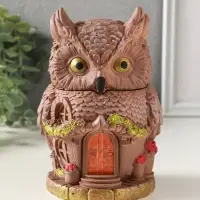 Шкатулка для украшений с крышкой &laquo;Сова Теремок&raquo;, 15&times;10 см, гипс, коричневый с росписью