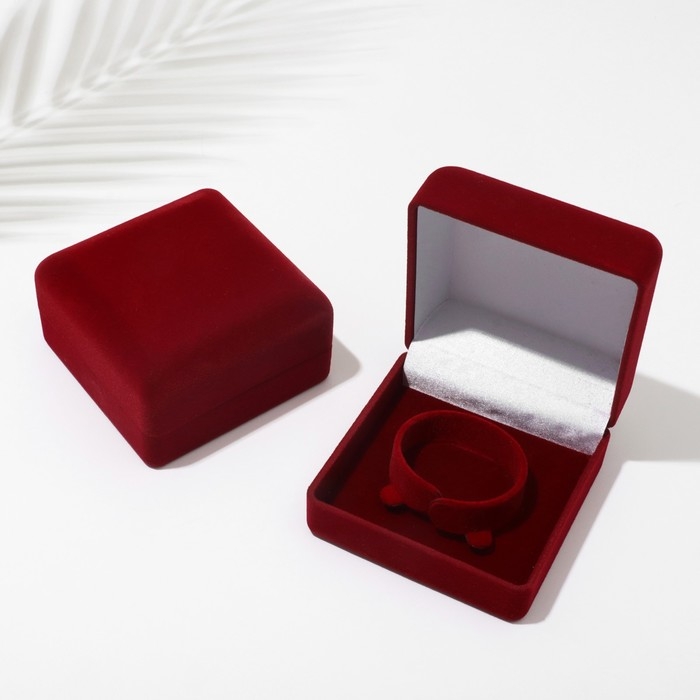 Футляр бархатный под браслет/часы &laquo;Классика&raquo;, 9&times;9, цвет бордовый