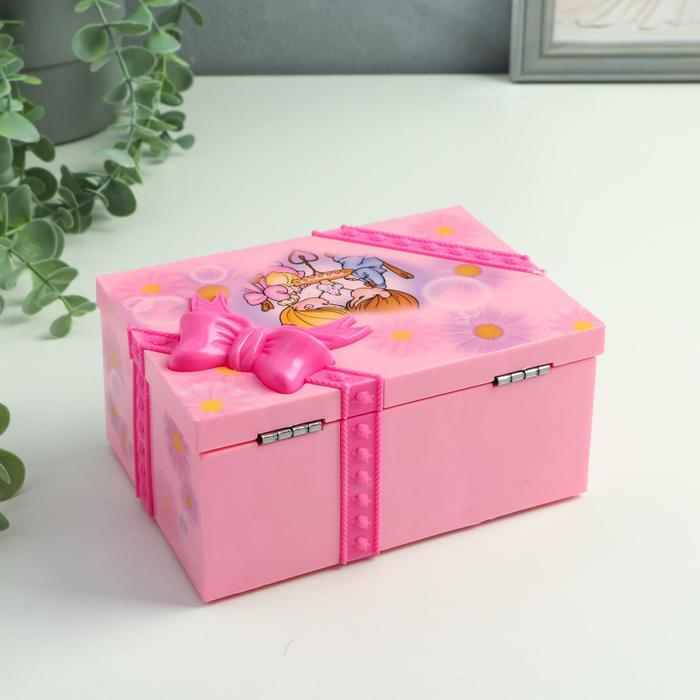 Шкатулка музыкальная "Подарок с бантом"  15,5х8х11 см